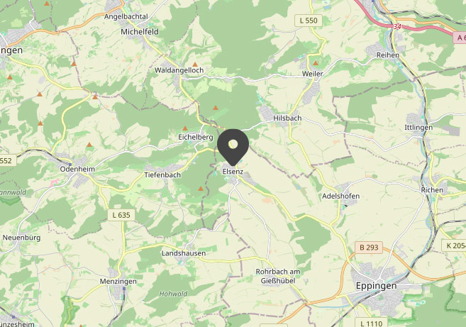Firmensitz auf der Landkarte
